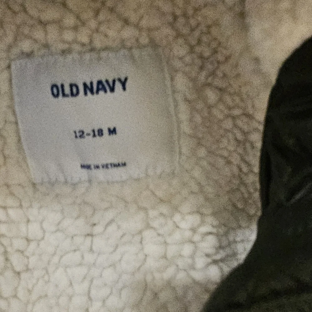 Old Navy Black Jacket with White Fleece 12-18 Month